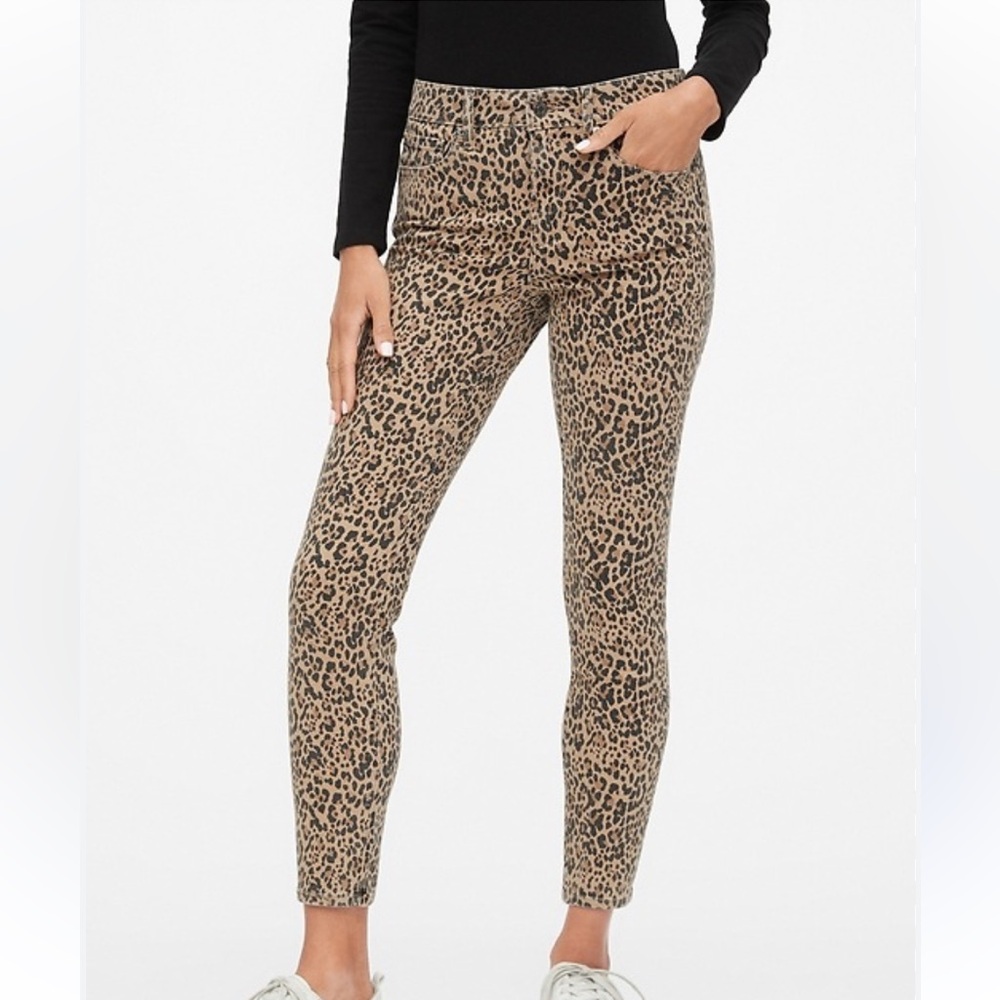 VANILLA STAR HIGH-RISE SKINNY LEOPARD ANIMAL PRINT JEGGINGS TROUSERS JEANS SZ 3